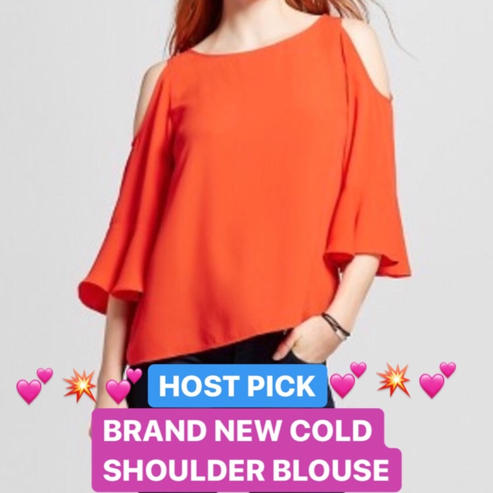 GORG women’s cold shoulder orange blouse XL